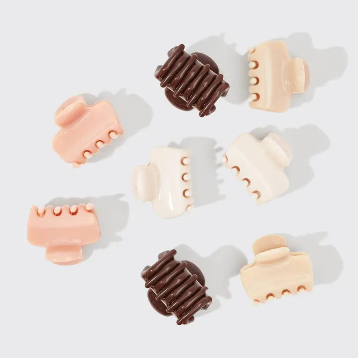 RECYCLED PLASTIC MINI CLOUD CLAW CLIPS 8PC SET - ROSEWOOD