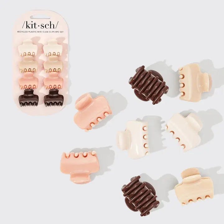 RECYCLED PLASTIC MINI CLOUD CLAW CLIPS 8PC SET - ROSEWOOD