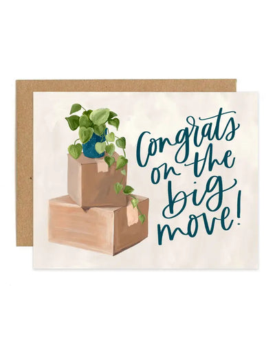 MOVING BOXES CONGRATULATIONS HOUSEWARMING GREETING CARD