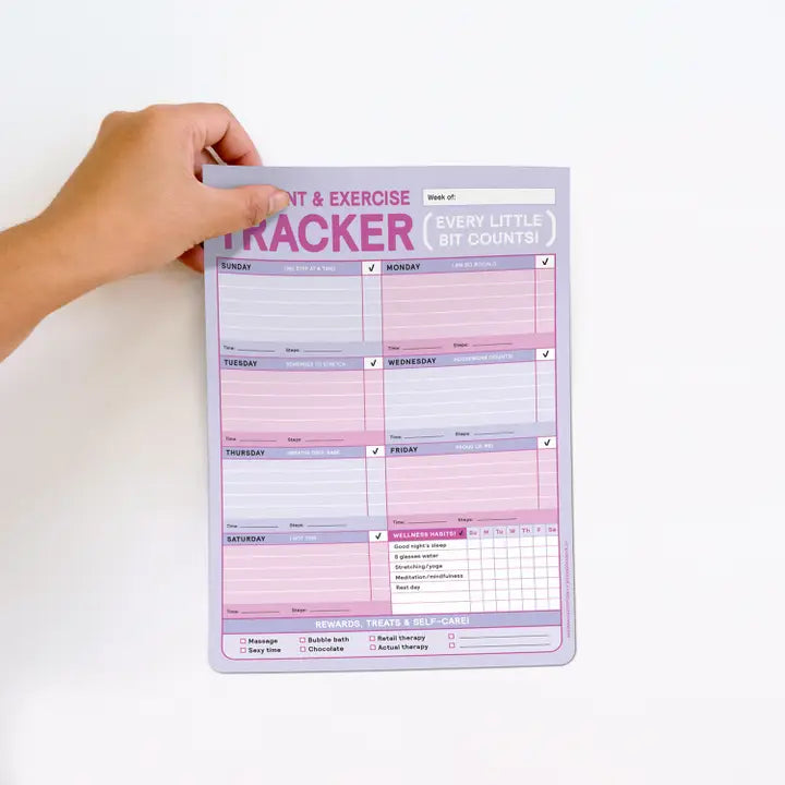 MOVEMENT & EXERCISE TRACKER BIG & STICKY NOTEPAD