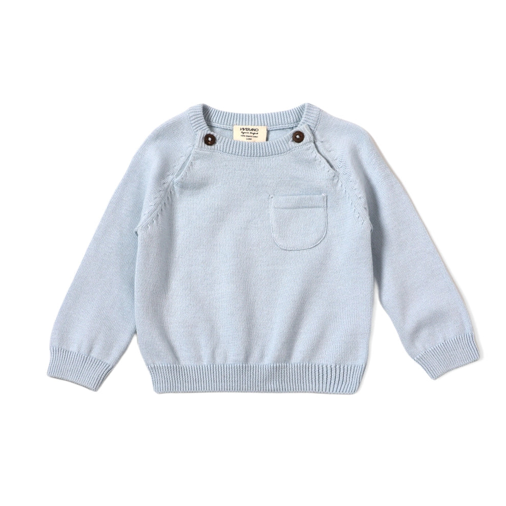 Milan Raglan Knit Baby Pullover - Organic Cotton