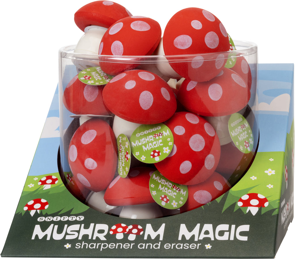 MUSHROOM MAGIC - PENCIL SHARPENER AND ERASER