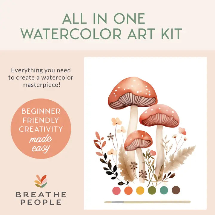 ALL-IN-ONE WATERCOLOR KIT - MUSHROOM FAMILY