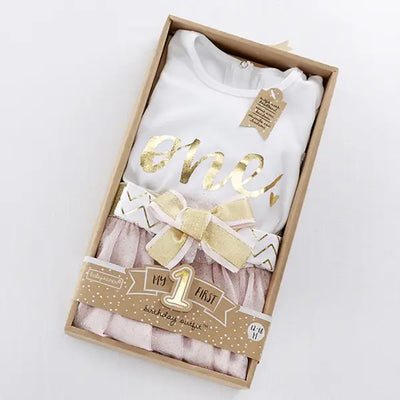 MY FIRST BIRTHDAY 3 PIECE TUTU OUTFIT