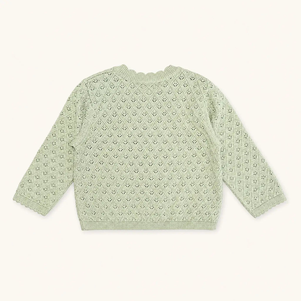 Mae Floral Pointelle Baby Sweater Knit Cardigan