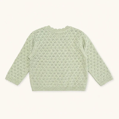 Mae Floral Pointelle Baby Sweater Knit Cardigan