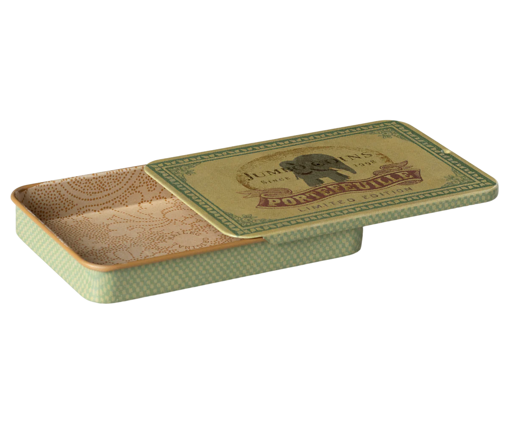 Metal box w. sliding lid, Jumbo coins