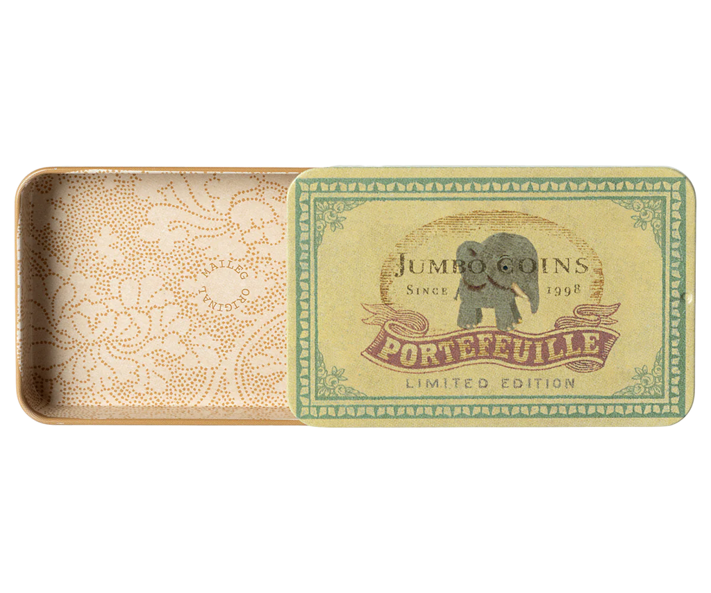 Metal box w. sliding lid, Jumbo coins