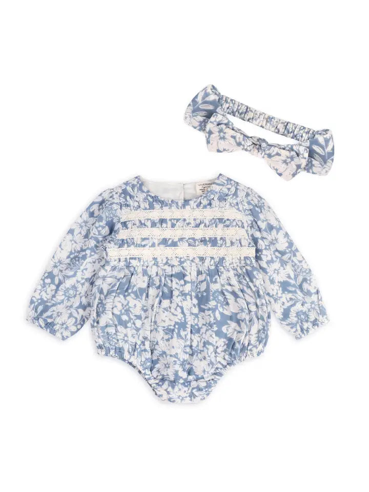 Mykonos Baby Romper & Headband Set - Organic Cotton