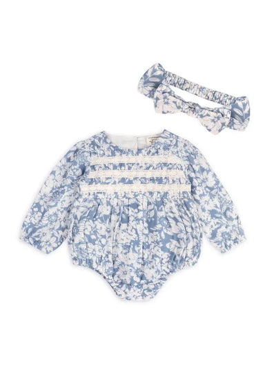 Mykonos Baby Romper & Headband Set - Organic Cotton