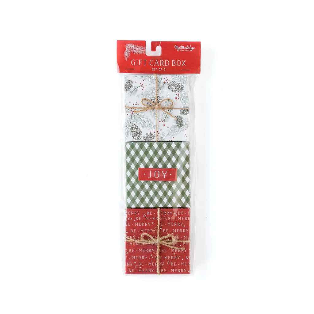 NEEDLES AND CONES GIFT CARD BOXES (SET OF 3)