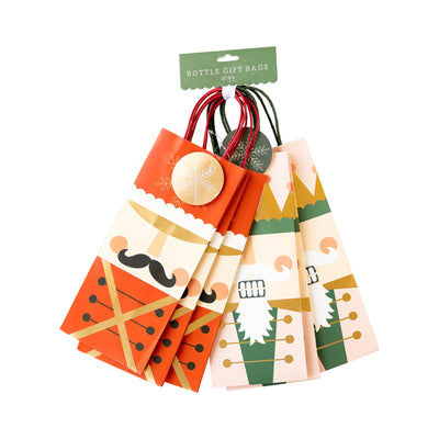 NUTCRACKER WINE BOTTLE GIFT BAG SET OF 6