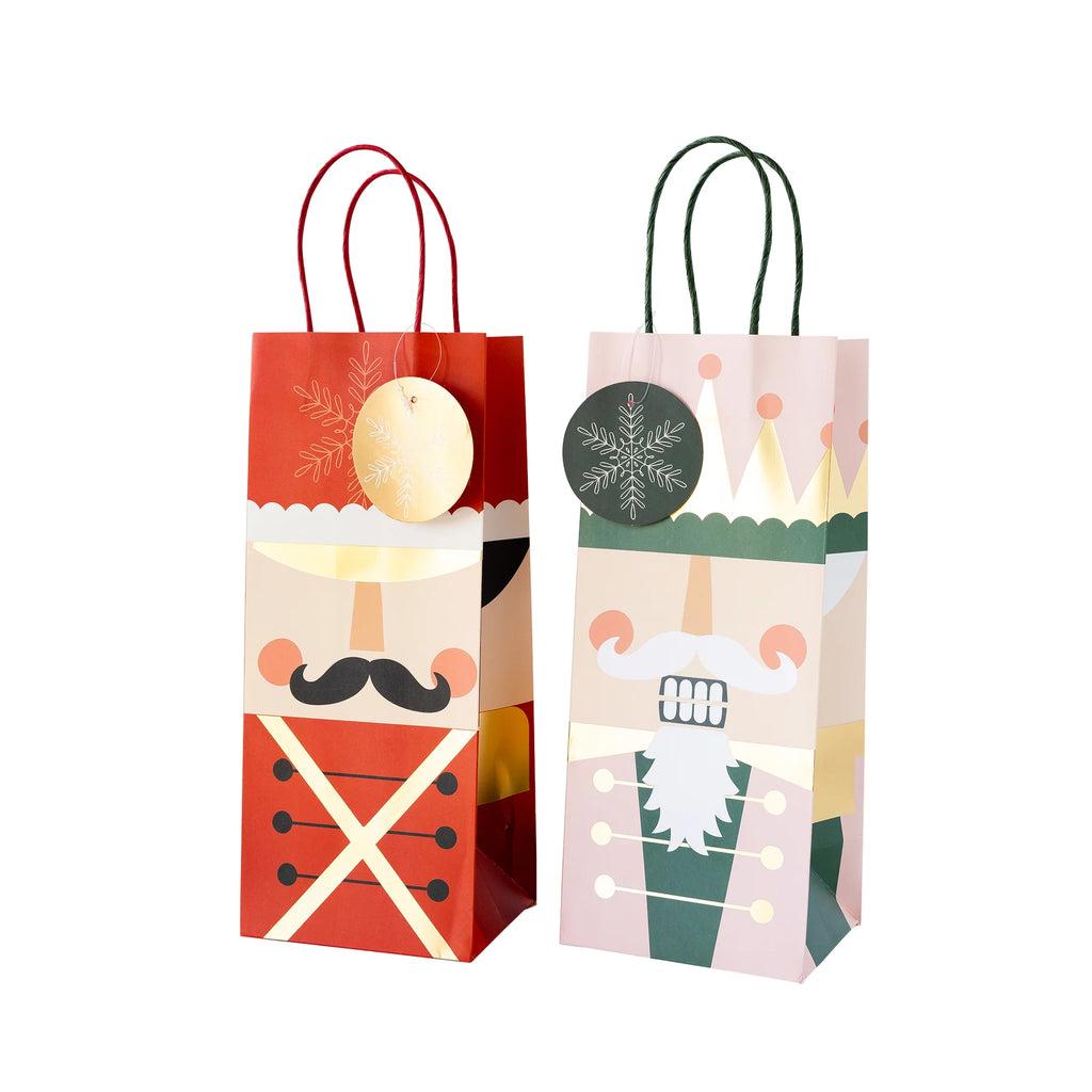 NUTCRACKER WINE BOTTLE GIFT BAG SET OF 6