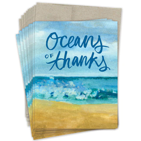 OCEANS OF THANKS BOXED CARDS - SET OF 10
