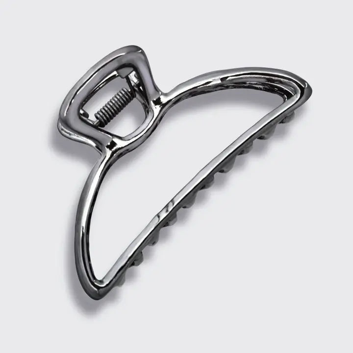OPEN SHAPE CLAW CLIP - HEMATITE