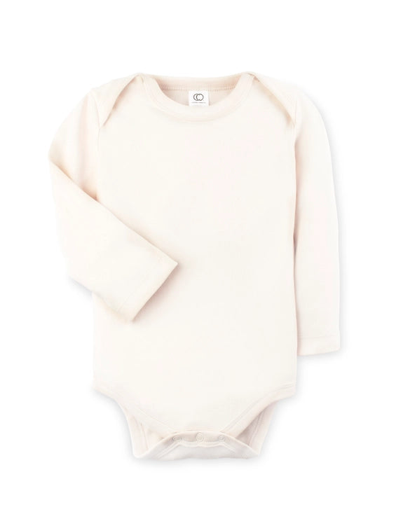 ORGANIC BABY LONG SLEEVE CLASSIC BODYSUIT - NATURAL