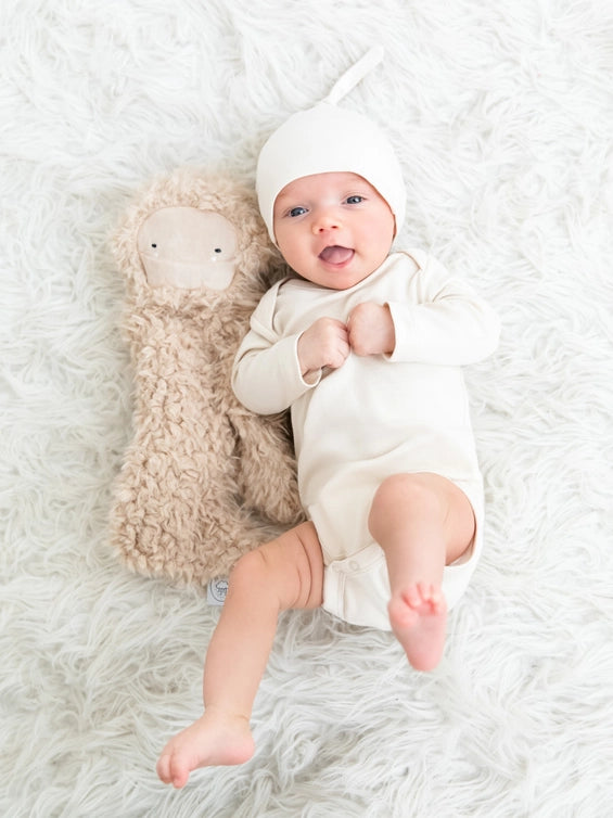 ORGANIC BABY LONG SLEEVE CLASSIC BODYSUIT - NATURAL