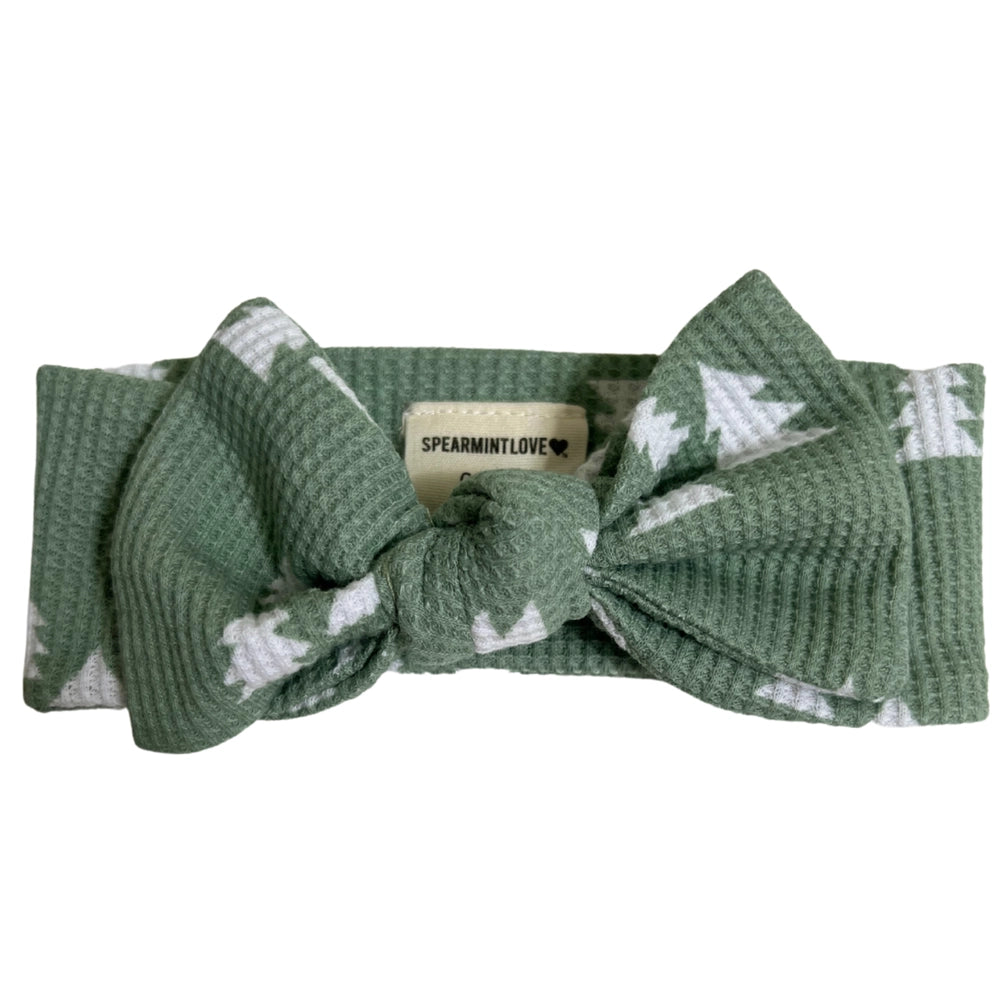 ORGANIC WAFFLE KNOT BOW, ALPINE TREES