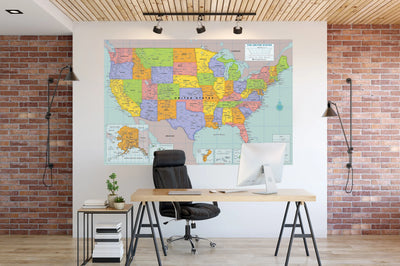 OVERSIZED USA LAMINATED WALL MAP