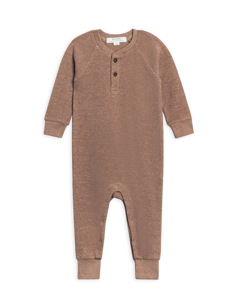 Organic Baby Crosby Waffle Henley Romper