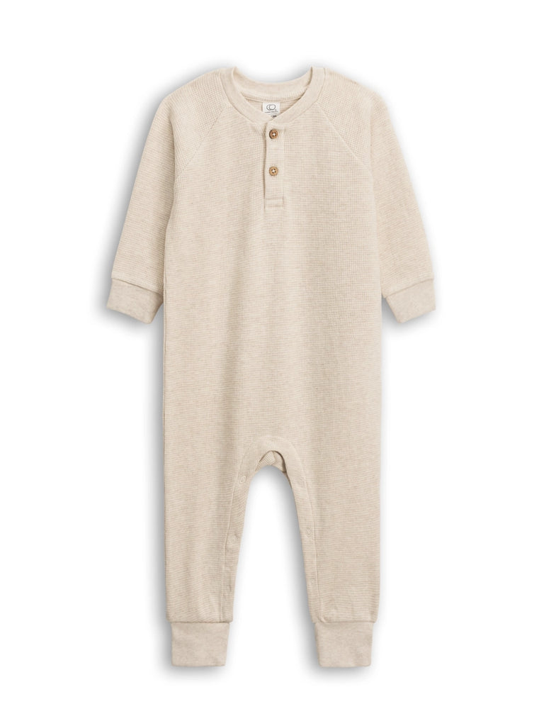 Organic Baby Crosby Waffle Henley Romper