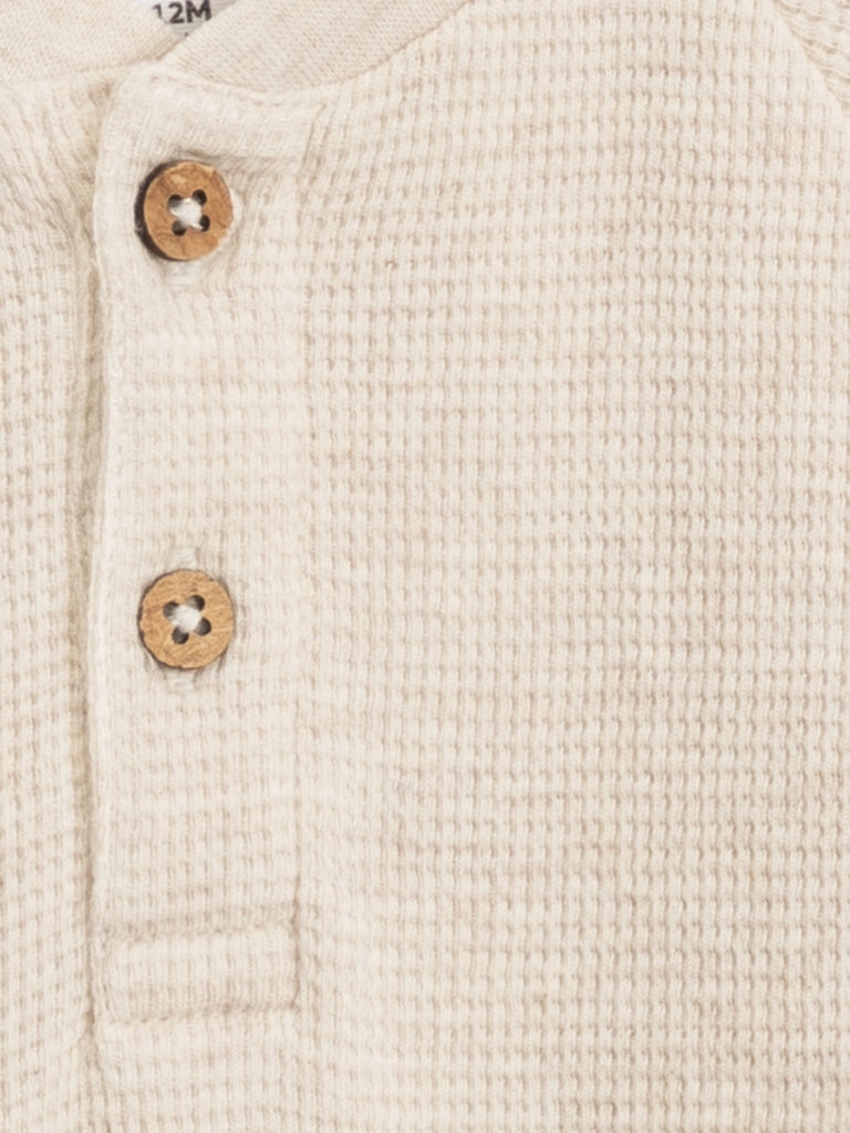 Organic Baby Crosby Waffle Henley Romper