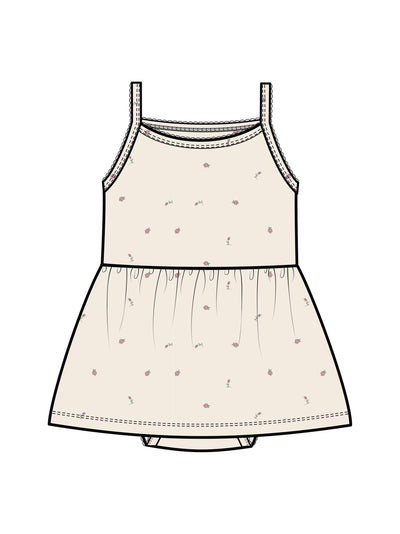 Organic Baby Soleil Pointelle Bodysuit Dress - Pia Floral