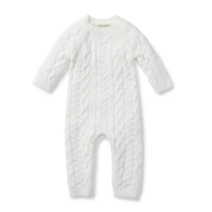 Organic Cable Knit Sweater Romper