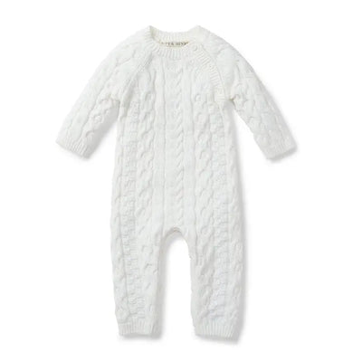 Organic Cable Knit Sweater Romper
