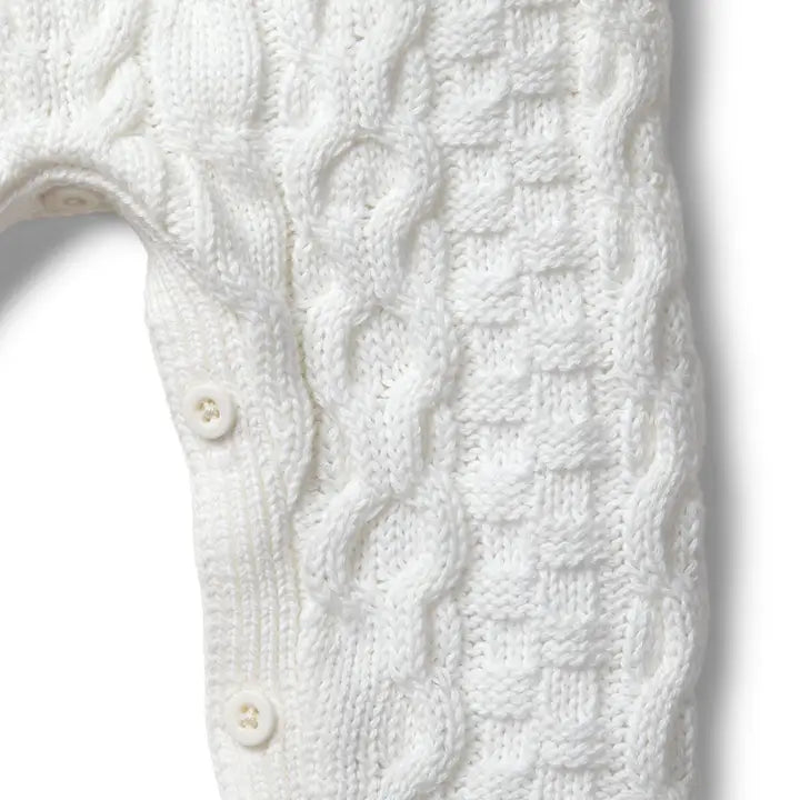 Organic Cable Knit Sweater Romper
