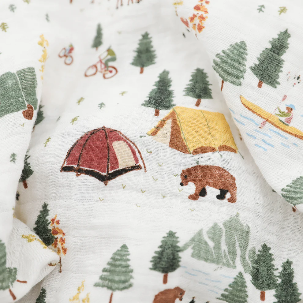 Organic Cotton Muslin Swaddle Blanket - Alpine Adventure