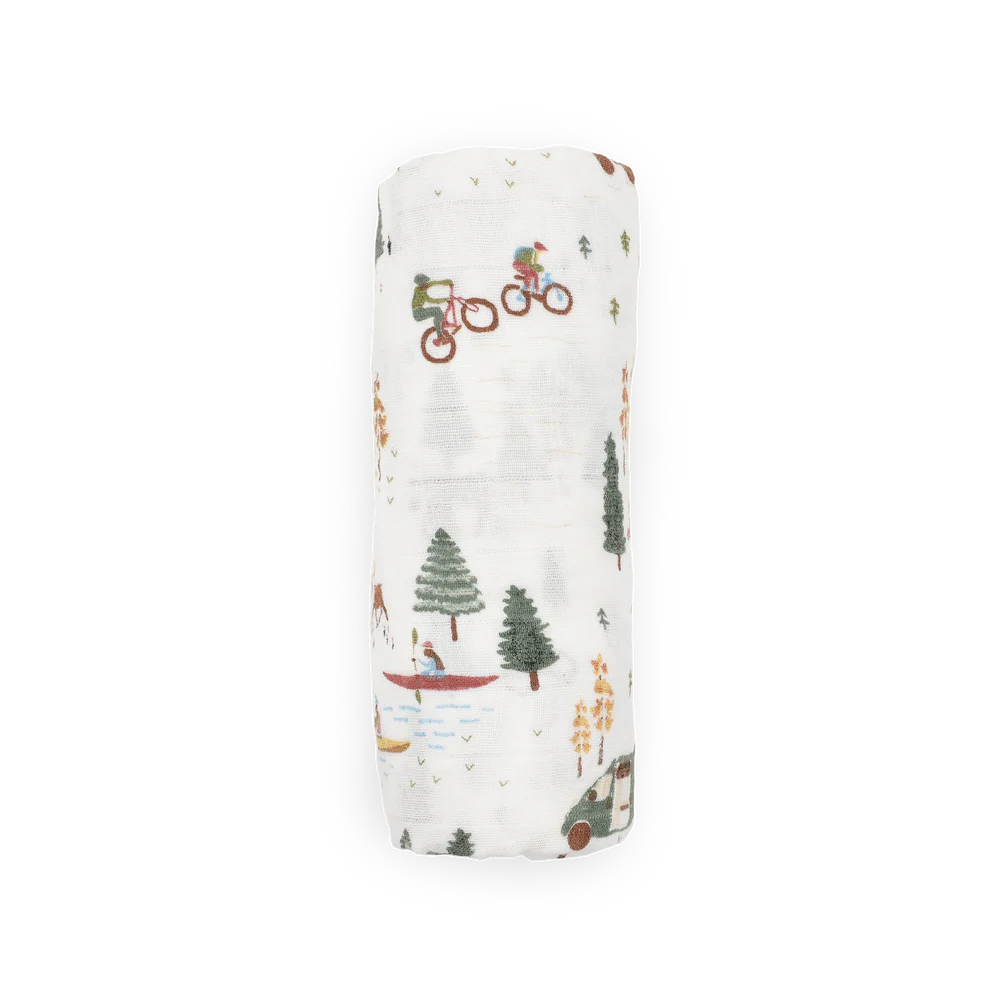 Organic Cotton Muslin Swaddle Blanket - Alpine Adventure