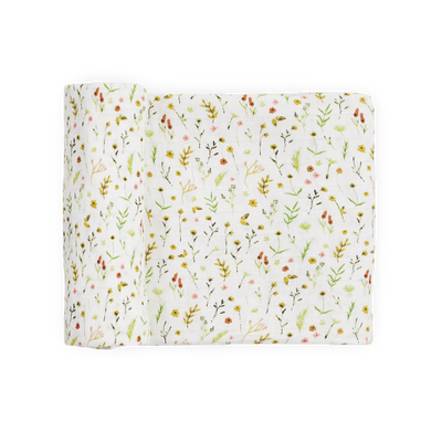Organic Cotton Muslin Swaddle Blanket - Floral Field