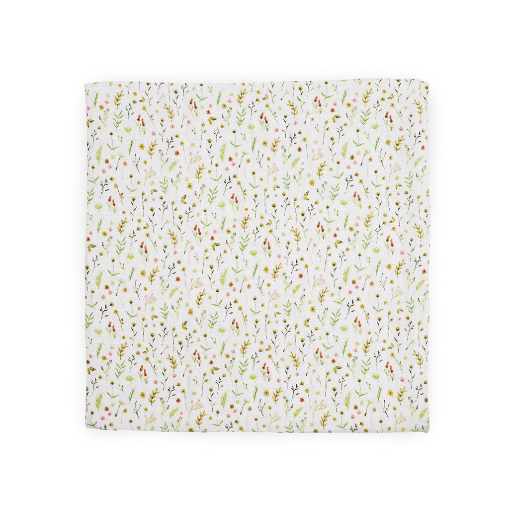 Organic Cotton Muslin Swaddle Blanket - Floral Field