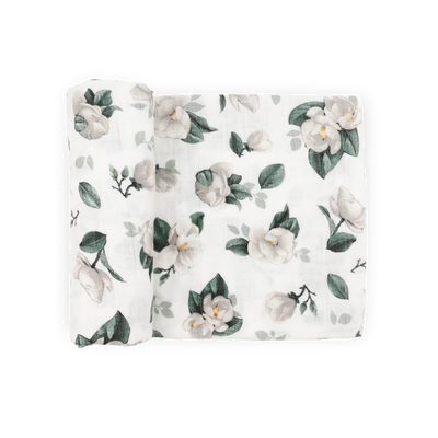 Organic Cotton Muslin Swaddle Blanket - Magnolia