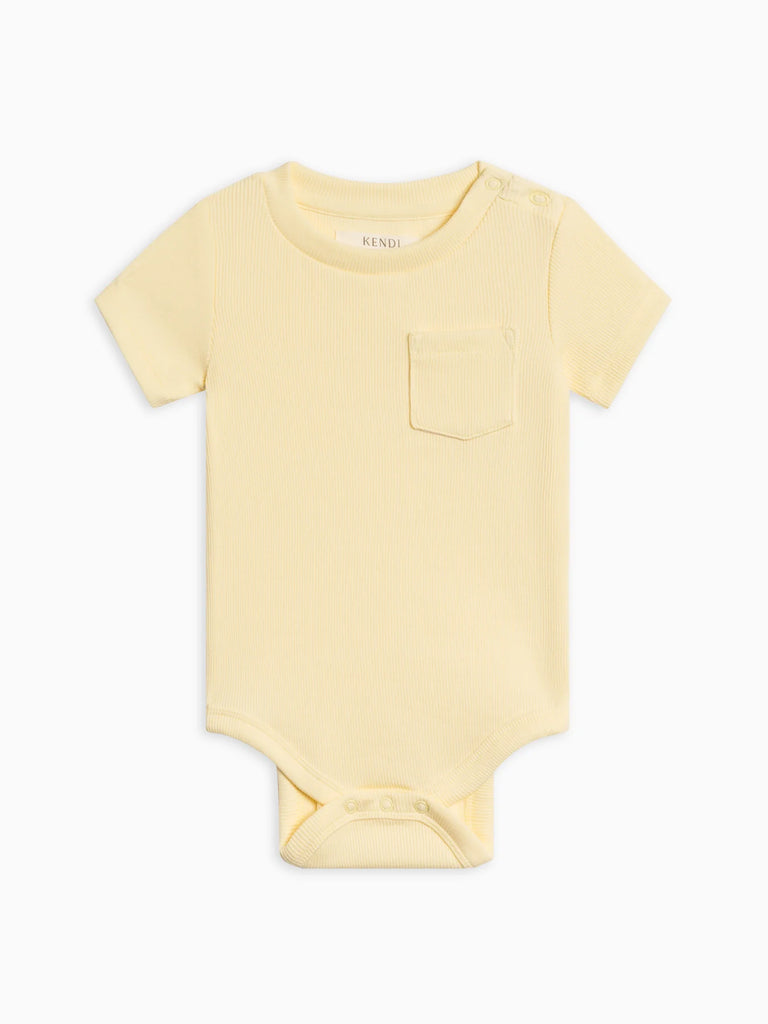 Organic Dana Ribbed Short Sleeve Pocket Bodysuit