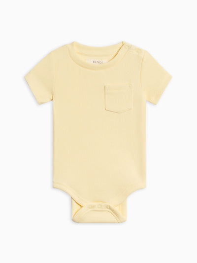 Organic Dana Ribbed Short Sleeve Pocket Bodysuit