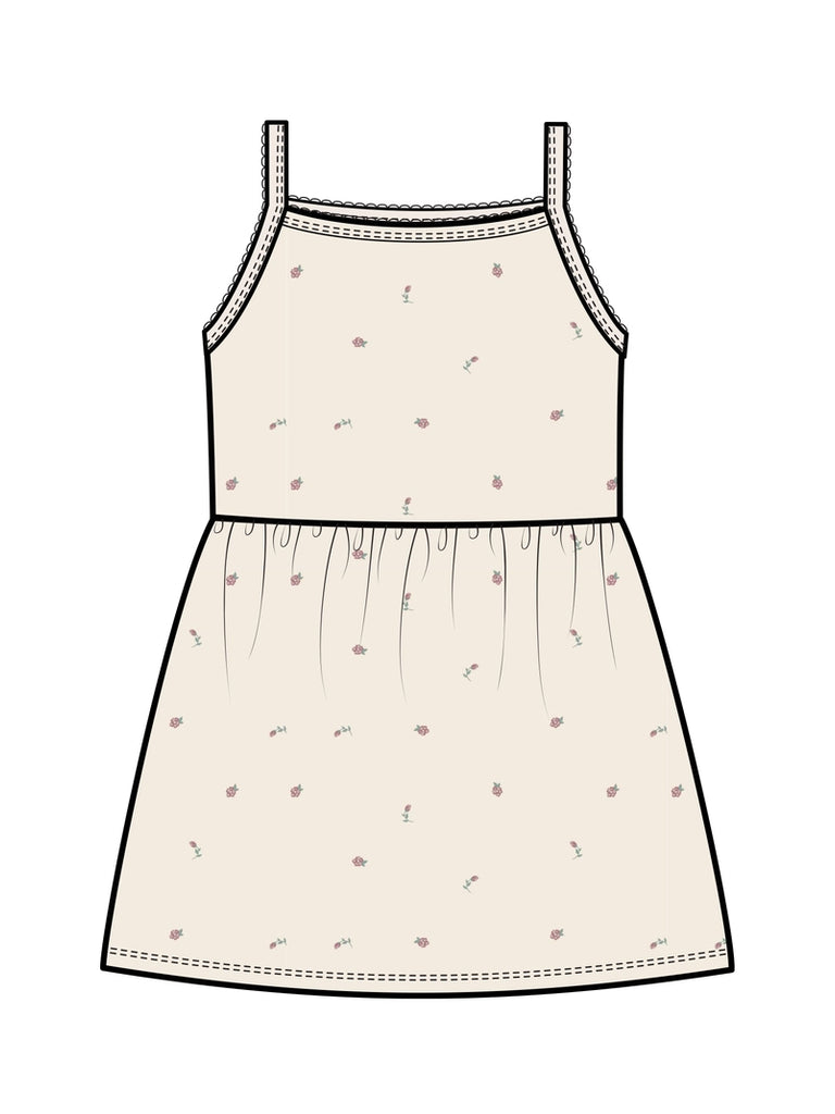 Organic Kids Belle Pointelle Tank Dress - Pia Floral