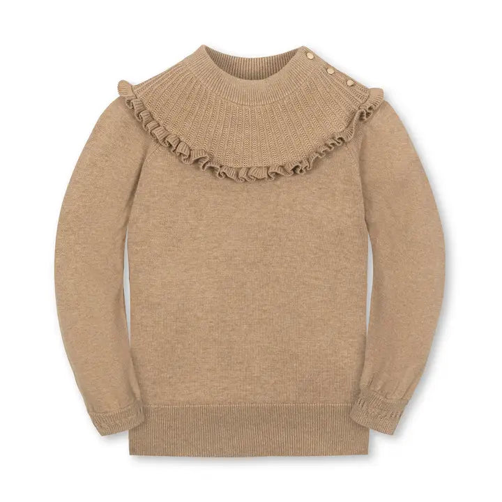Organic Mock Neck Ruffle Sweater