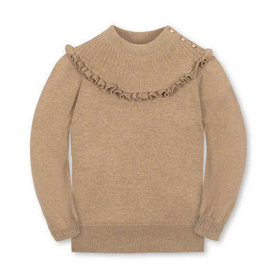 Organic Mock Neck Ruffle Sweater