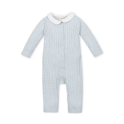 Organic Peter Pan Collar Cable Sweater Romper