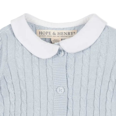 Organic Peter Pan Collar Cable Sweater Romper