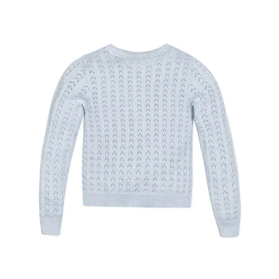 Organic Pointelle Bow Cardigan
