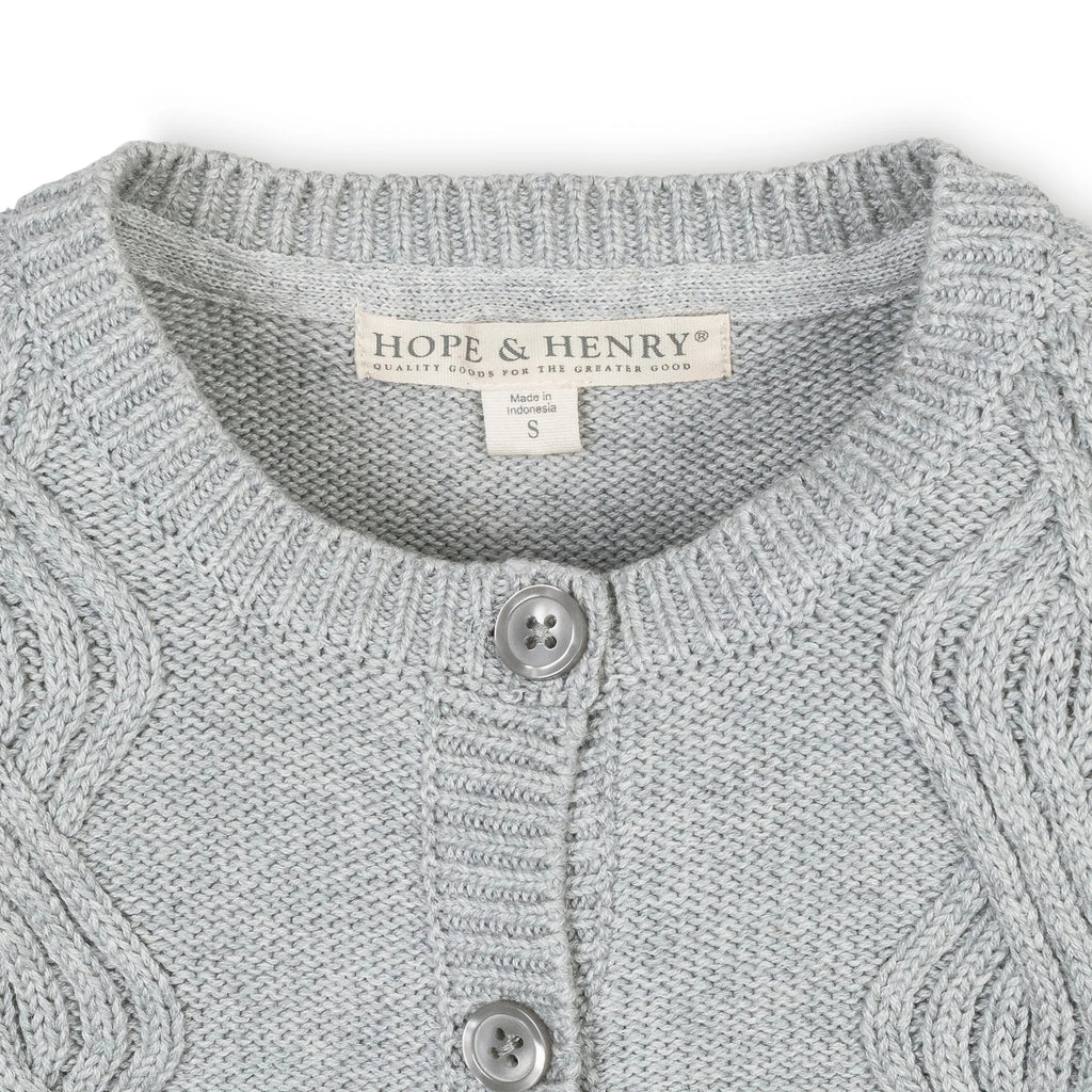 Organic Ruffle Cuff Cable Cardigan