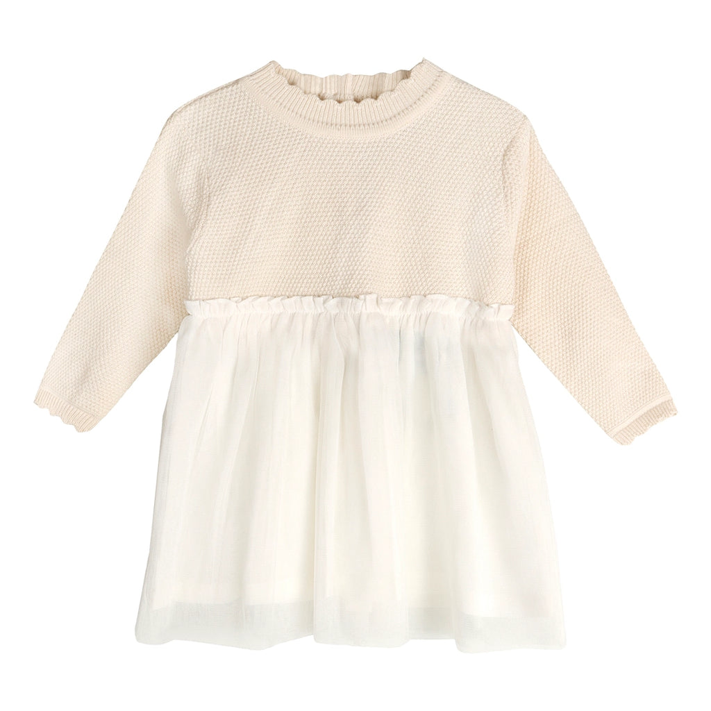 Pearl Knit Classic Sweater Top & Tutu Baby Dress - Organic Cotton