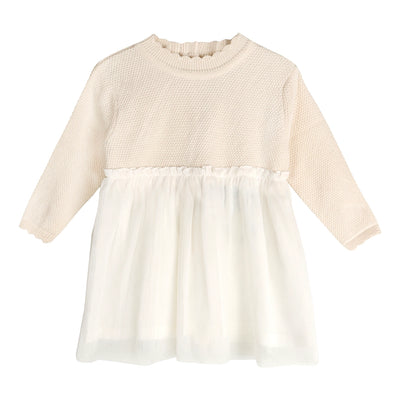 Pearl Knit Classic Sweater Top & Tutu Baby Dress - Organic Cotton