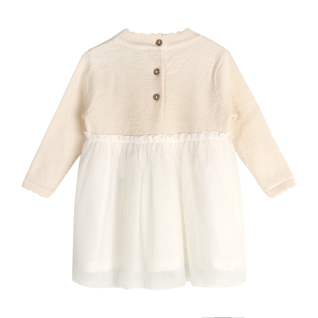 Pearl Knit Classic Sweater Top & Tutu Baby Dress - Organic Cotton