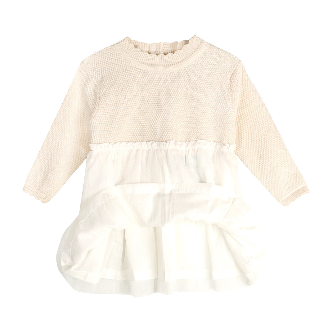 Pearl Knit Classic Sweater Top & Tutu Baby Dress - Organic Cotton