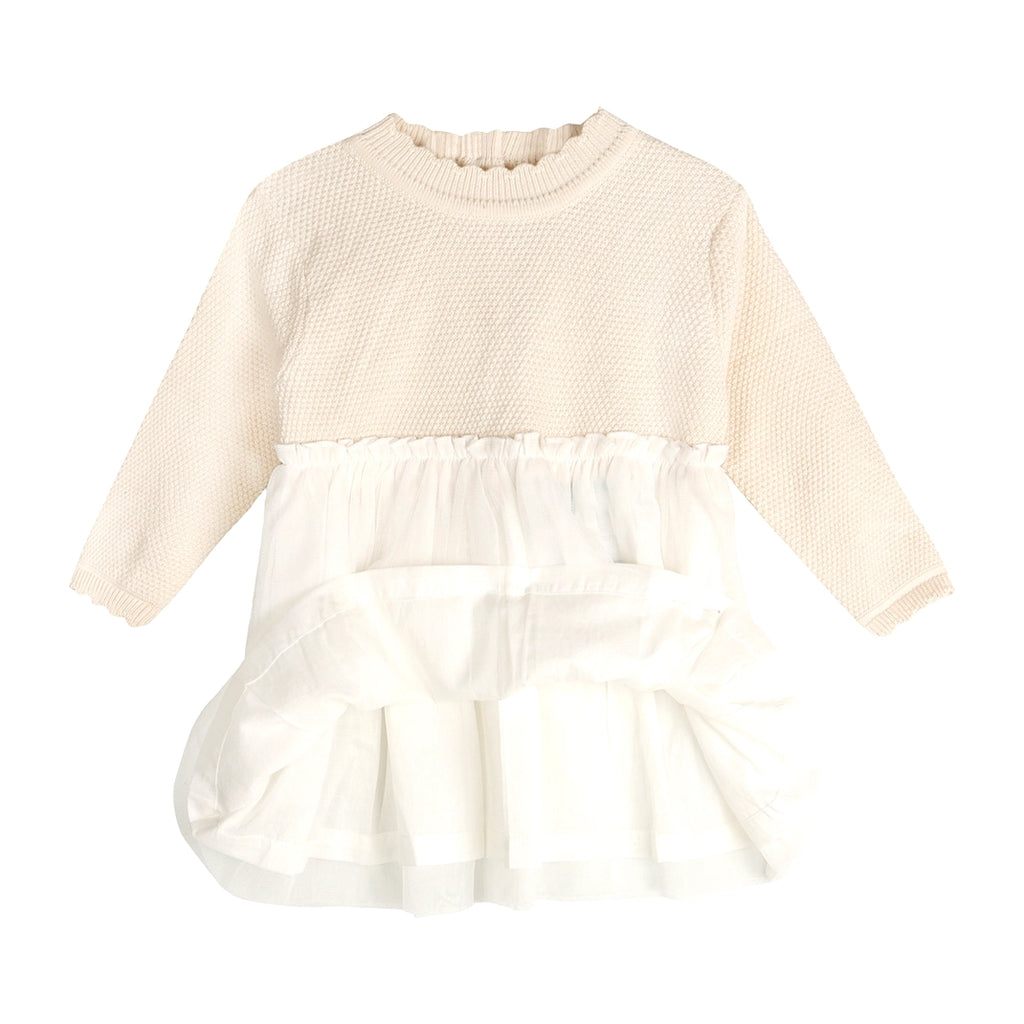 Pearl Knit Classic Sweater Top & Tutu Baby Dress - Organic Cotton