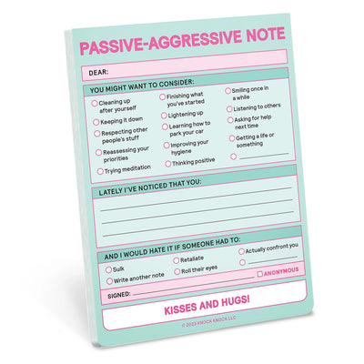 PASSIVE AGGRESSIVE NIFTY NOTE PAD